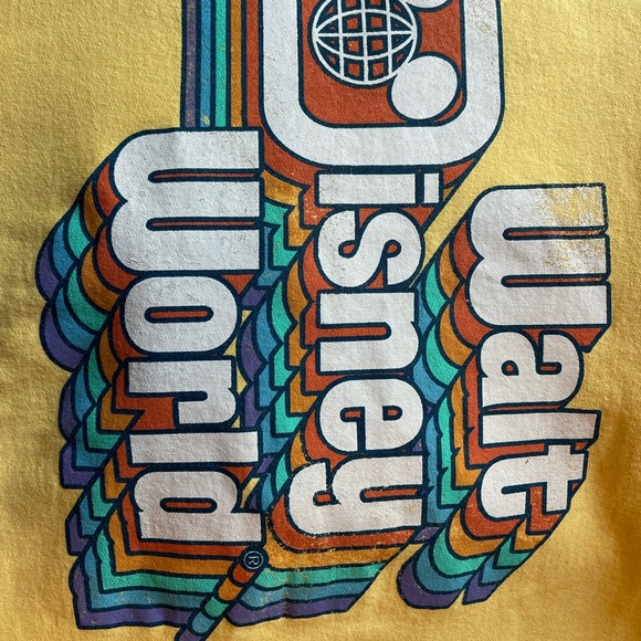 Walt Disney World Retro 70’s Pull-over Hoodie Sweatshirt. SZ Small. Rainbow Logo - Picture 8 of 10